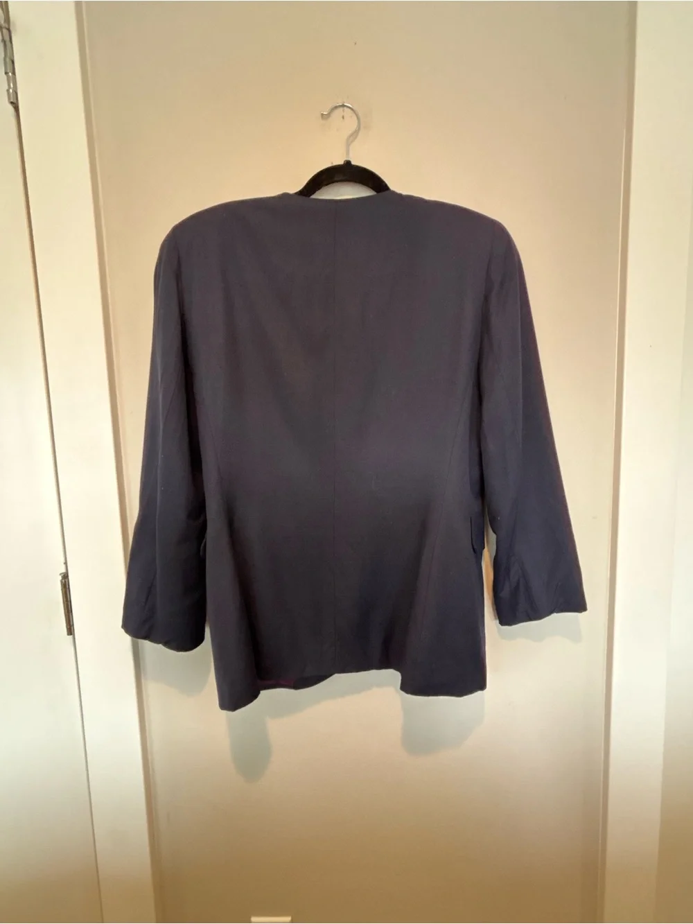 Dior Navy Round-Neck Button Front Collarless Blazer - Picture 2 of 8